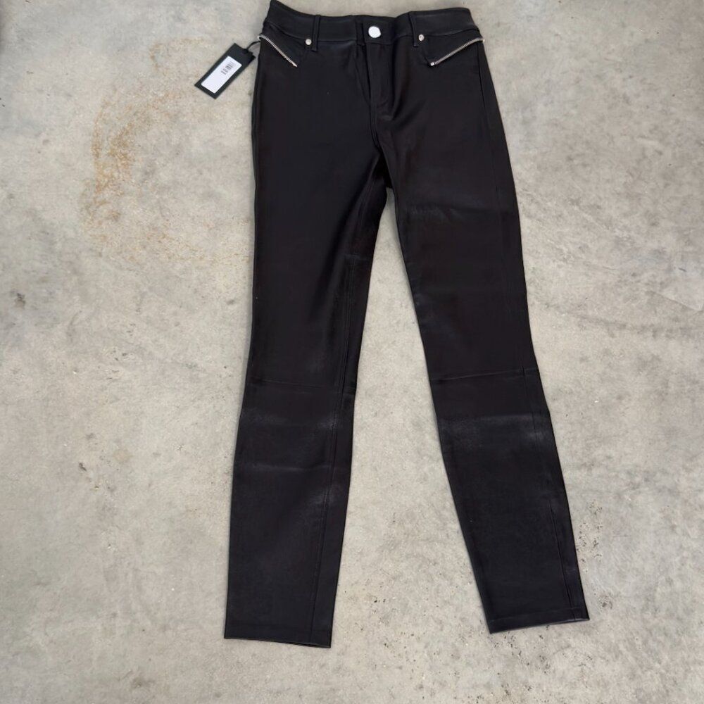 NWT RtA Cobain Black Skinny Stretch Lambskin Leather Pants Sz 25 - Picture 4 of 8